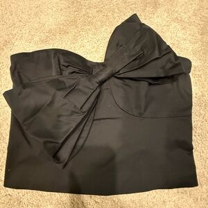 Black Hutch Bow Strapless Top